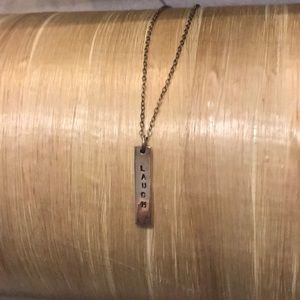 Recycled Sterling Silver Laugh/inspire  necklace.